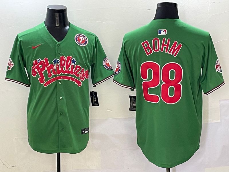 Men Philadelphia Phillies #28 Bohm Green Fourth generation Joint Name Nike 2025 MLB Jersey style 6
